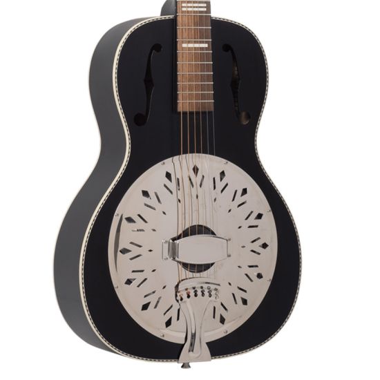 Recording King Size 0 Resonator Guitar, Matte Black RPH-R2-MBK