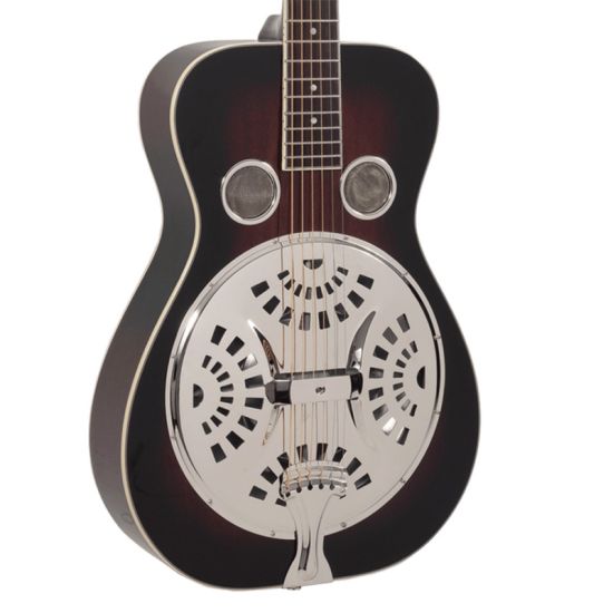 Recording King Round Neck Mahogany Resonator Guitar, Vintage Sunburst RR-36-VS